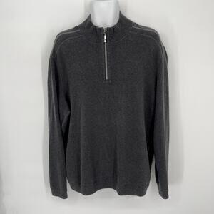 Tommy Bahama Men's Crew Neck 1/4 Zip Long Sleeve Sweater Size XL Gray